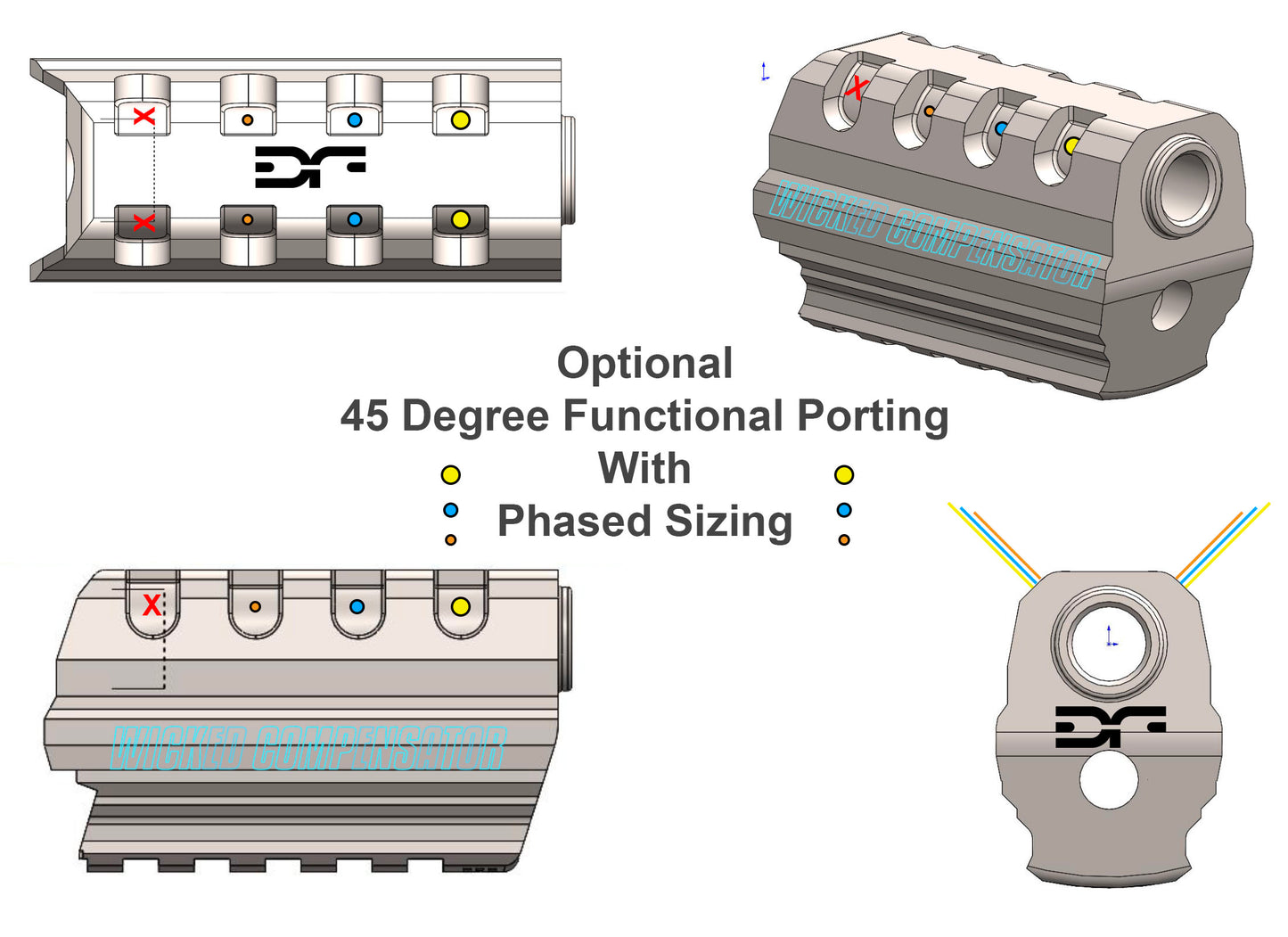 Phased 45 degree functional porting add-on service by Wright Armory