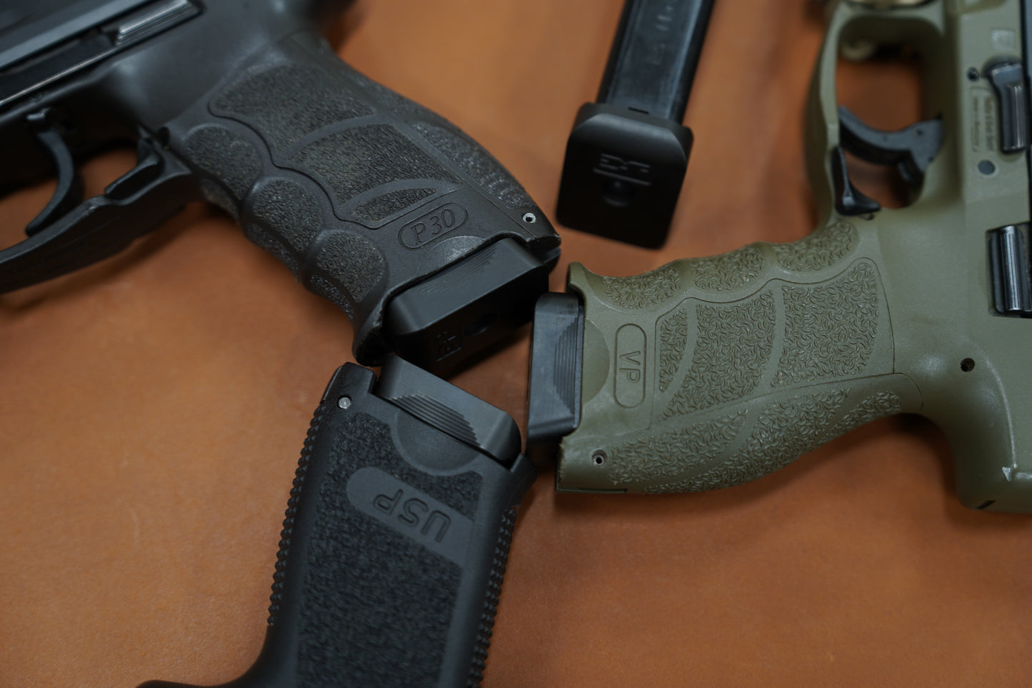 Steel baseplates for Heckler and Koch 9mm and .40 Cal steel magazine bodies