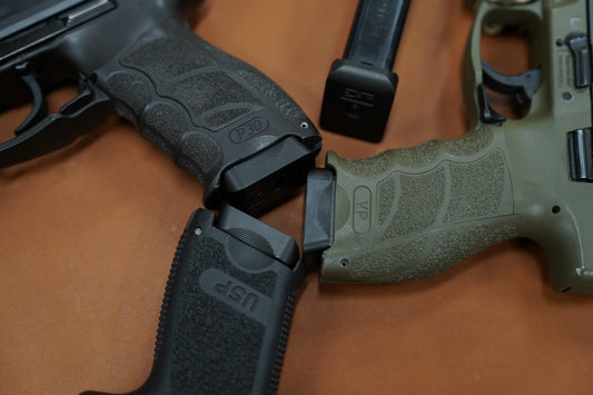Steel baseplates for Heckler and Koch 9mm and .40 Cal steel magazine bodies