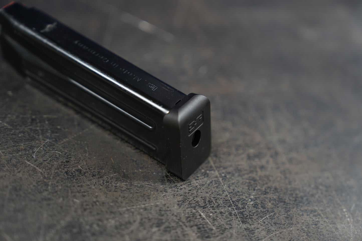Steel baseplates for Heckler and Koch 9mm and .40 Cal steel magazine bodies