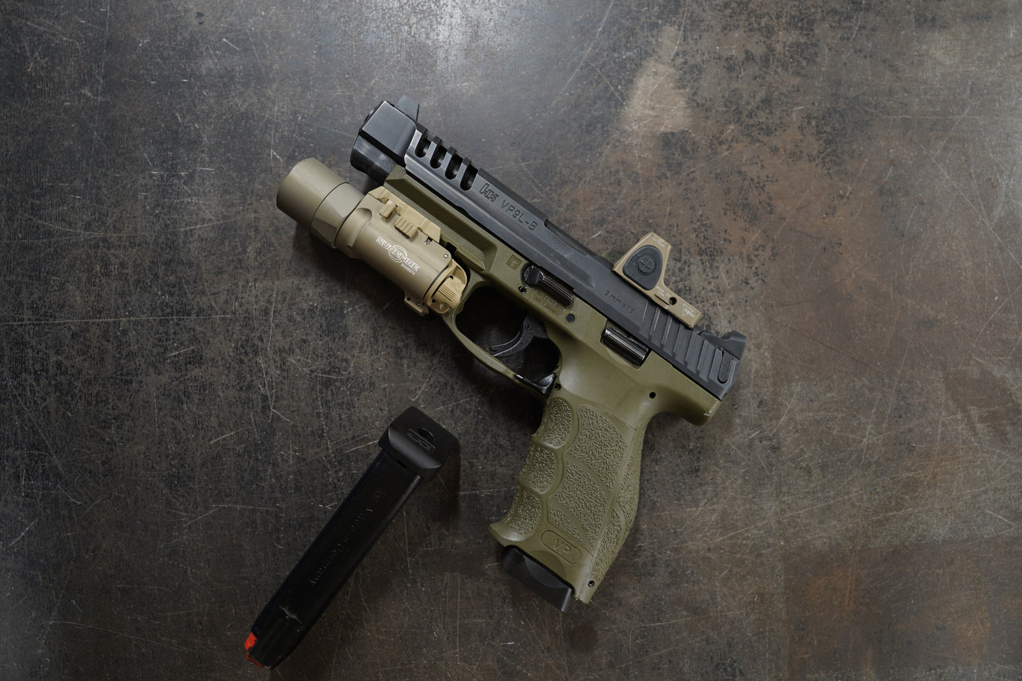 Steel baseplates for Heckler and Koch 9mm and .40 Cal steel magazine bodies